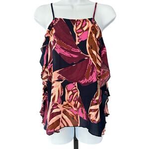 Flowy Navy & Pink Spaghetti Strap Top